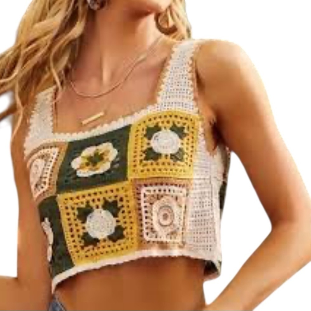 Adora Gypsy Boho Crochet Tank Blouse